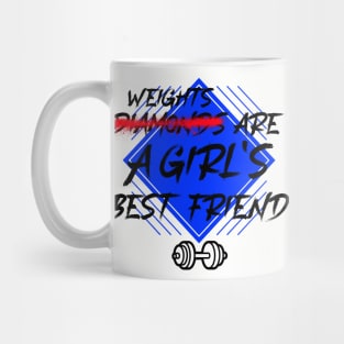 Workout Motivation | Weights are a girls best friend Mug